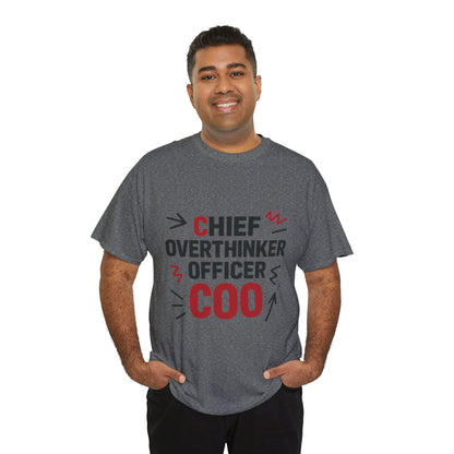 Men's COO T-Shirt, Chief Overthinker Officer Funny Graphic Tee, Office Humor Shirt for Him