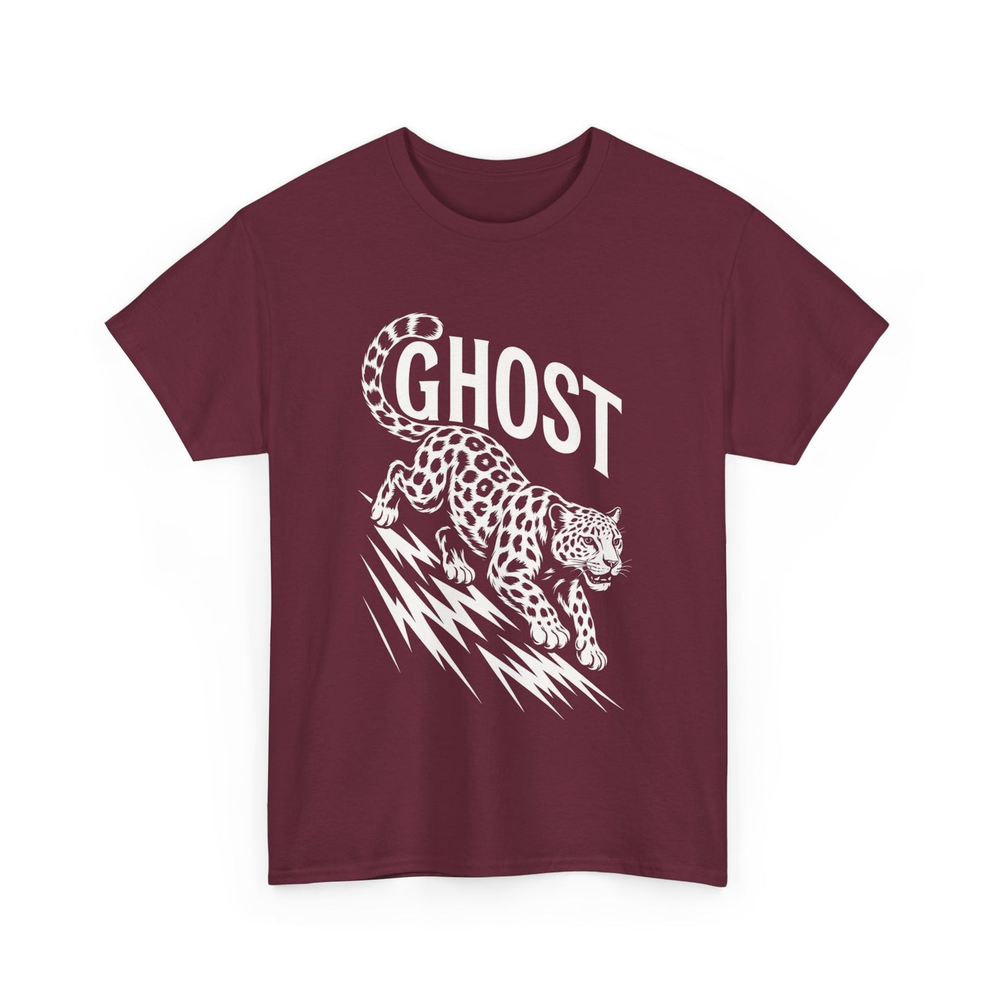 Ghost Leopard Graphic Tee, Mens T-Shirt, Casual Wear, Animal Print Top, Gift for Cat Lovers, Halloween Outfit