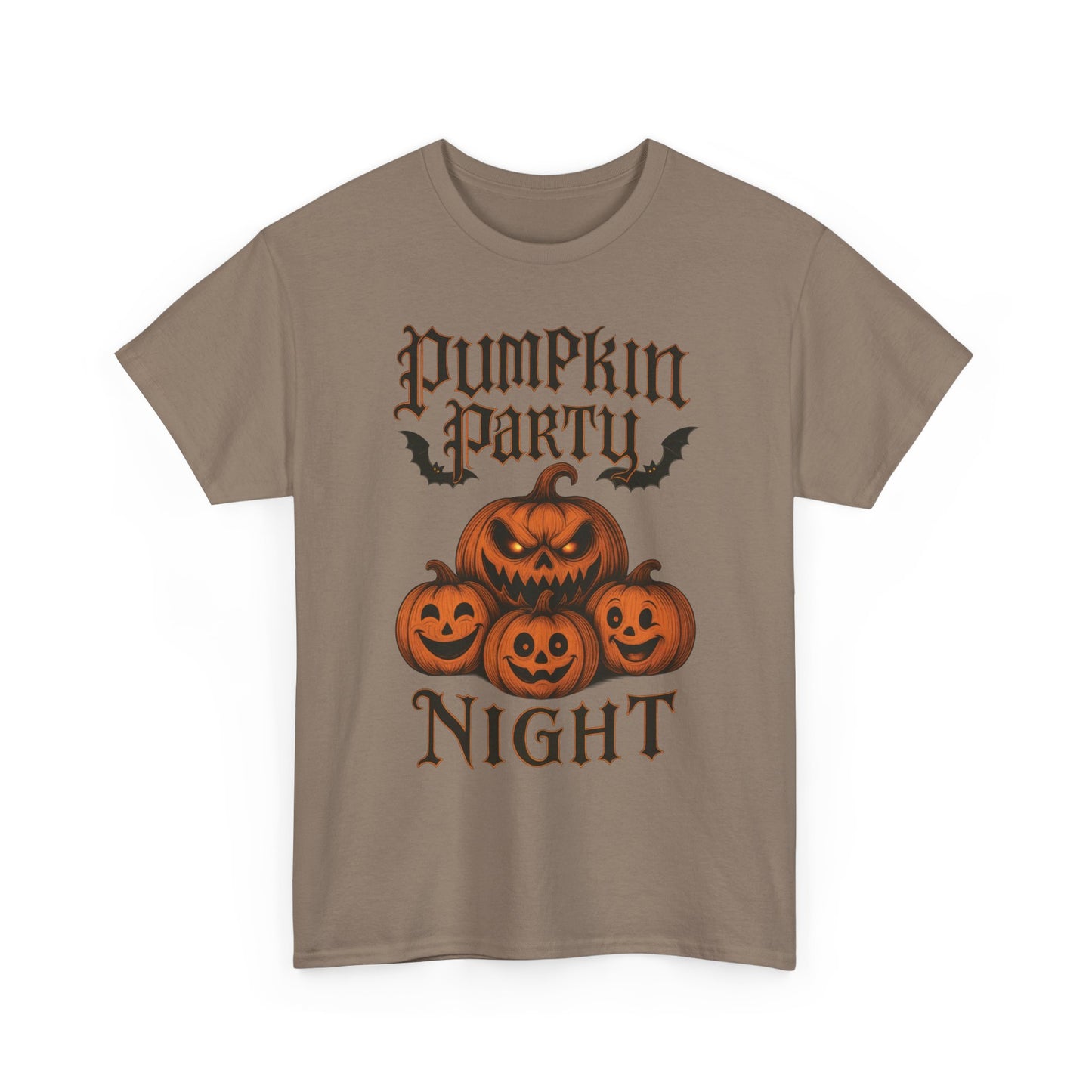 Pumpkin Party Night Men's Halloween T-Shirt, Scary Jack-O-Lantern Pumpkin Graphic Tee for Him