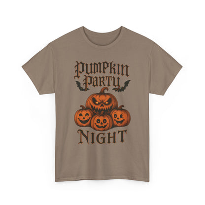 Pumpkin Party Night Men's Halloween T-Shirt, Scary Jack-O-Lantern Pumpkin Graphic Tee for Him