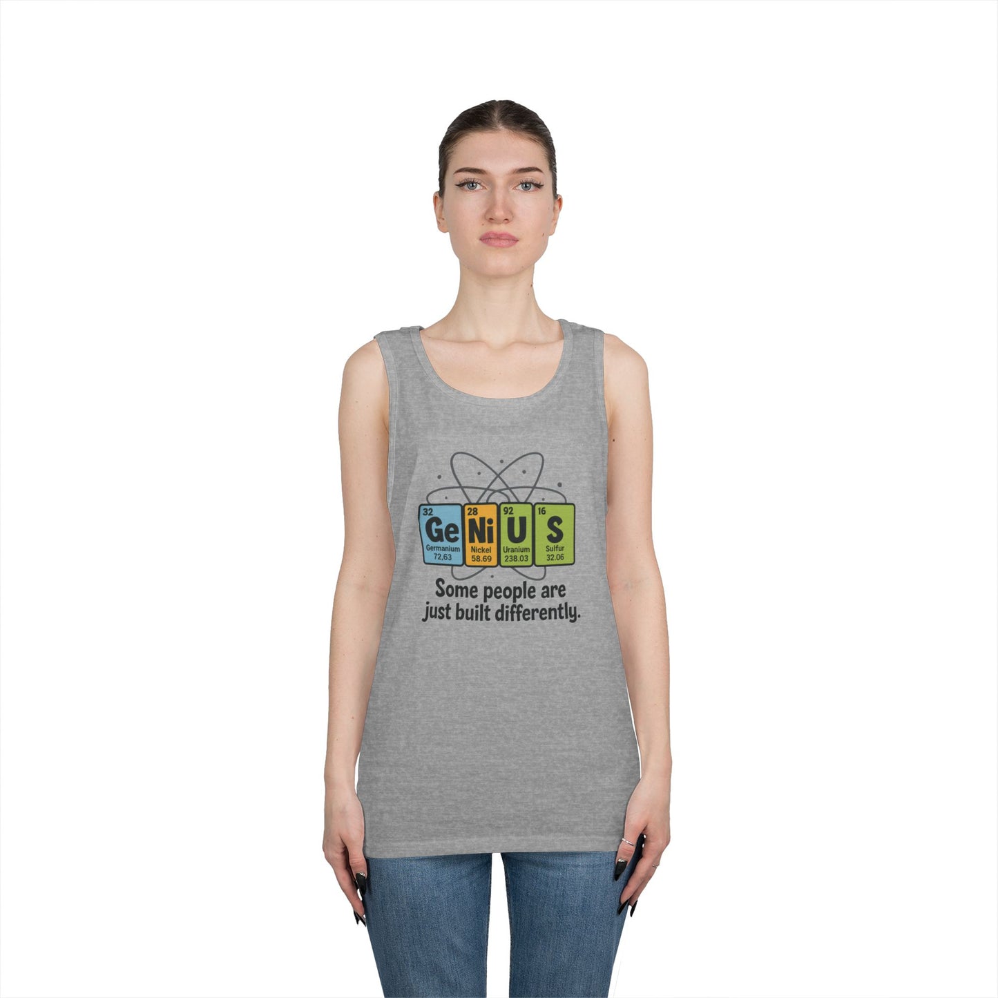 Funny Mens Genius Tank Top, Nerdy Humor Shirt, Periodic Table Shirt, Science Humor Tank, A Funny Gift for Science Lovers, Teachers
