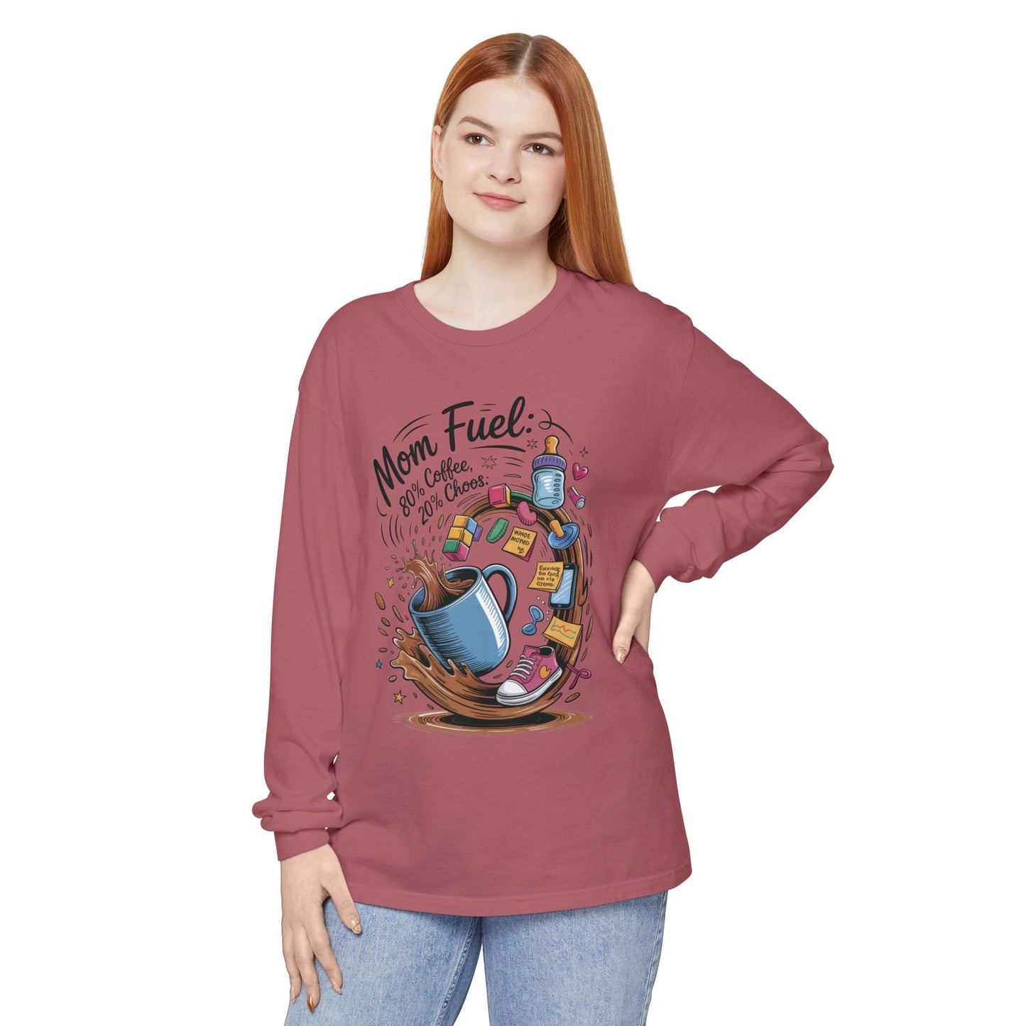 Mom Fuel Long Sleeve T-Shirt, Coffee Lovers Gift, Mother's Day Apparel, Cute Mom Shirt, Coffee Lover Mom Life Top, Coffee Lover's Tee