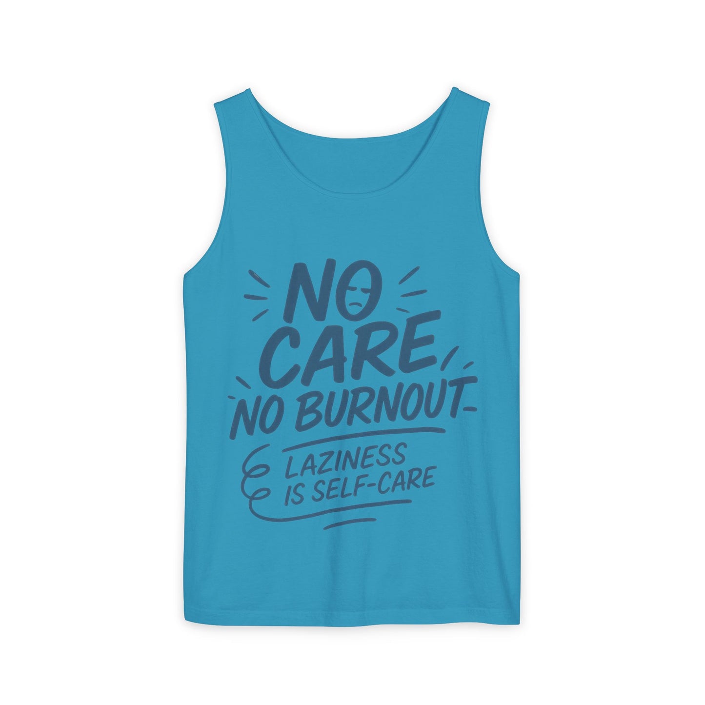 Mens Lazy Life Tank Top, No Care No Burnout Funny Quote, Workout Gym Sleeveless Shirt, Humor Gift for Him, Gift for Mental Health Awareness