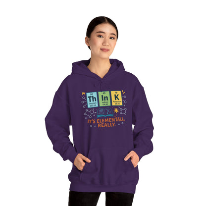 Think Hoodie for Women, Funny Chemistry Hoodie, Element of Humor Science Sweatshirt, Nerdy Gift for Her, Gift for Students, Science Lovers