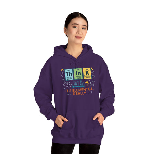 Think Hoodie for Women, Funny Chemistry Hoodie, Element of Humor Science Sweatshirt, Nerdy Gift for Her, Gift for Students, Science Lovers