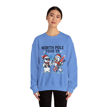 North Pole Tour 25 Women's Christmas Sweatshirt, Funny Rock Holiday Jumper