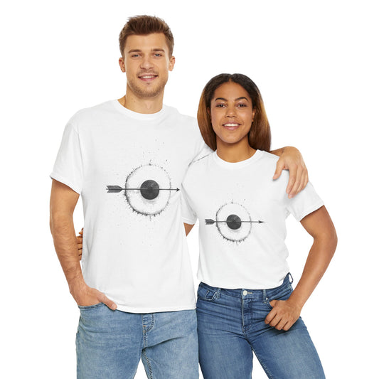 Artistic Arrow Graphic Unisex Cotton Tee, Motivational Shirt, Casual Wear, Gift for Him/Her, Trendy Fashion