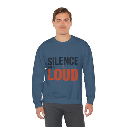 Mens Heavy Blend™ Crewneck Sweatshirt, Silence Is Loud Motivational Mens Sweatshirt