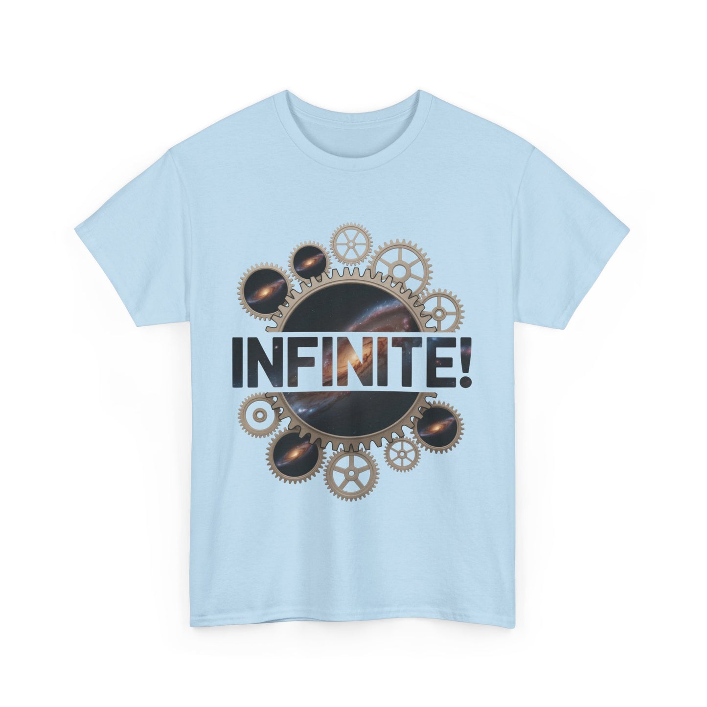 Steampunk Space Gears T-Shirt, Unisex Infinite Universe Graphic Tee, Cosmic Mechanical Design Tee for Sci-Fi & Engineering Lovers