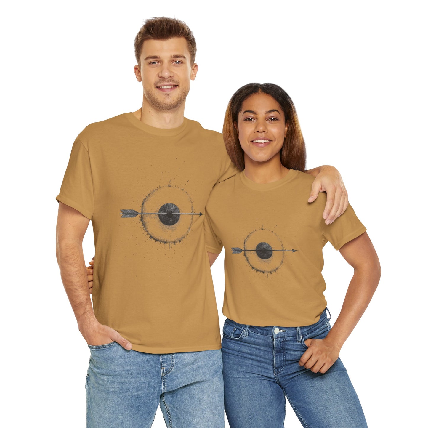 Artistic Arrow Graphic Unisex Cotton Tee, Motivational Shirt, Casual Wear, Gift for Him/Her, Trendy Fashion