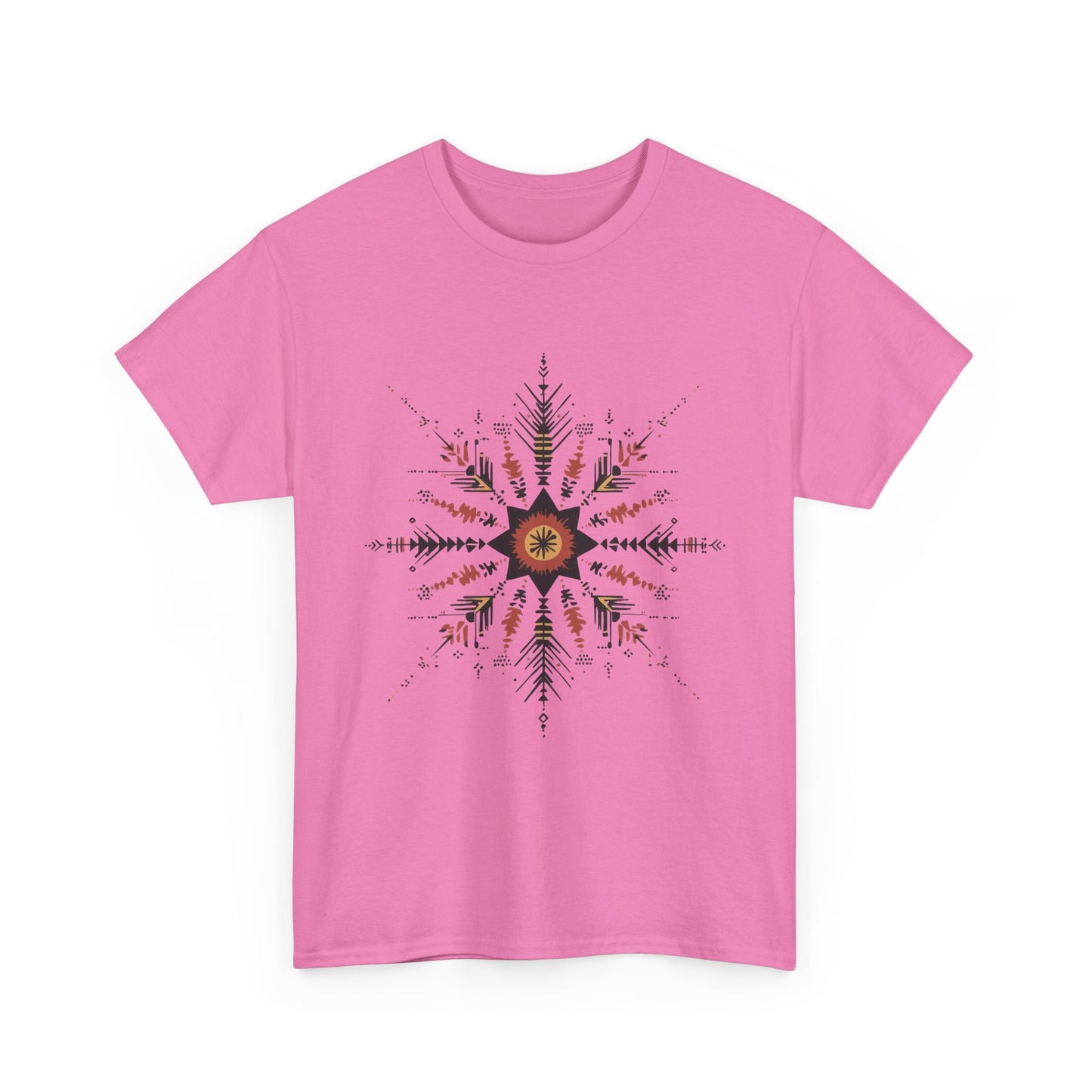 Boho Tribal Mandala Star Women's Cotton Tee, Ethnic Geometric Graphic T-Shirt, Festival Bohemian Style Gift, Bohemian Graphic Tee