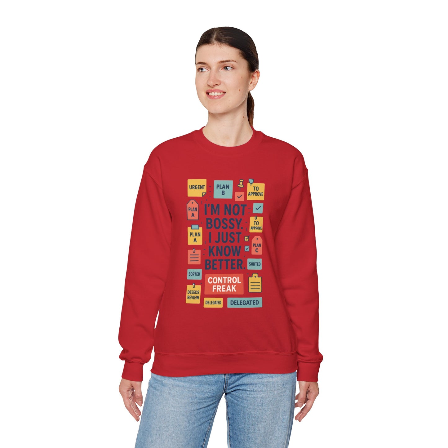 Funny Womens Control Freak Sweatshirt, Bold Sarcastic Quote Pullover, Ideal Gift for Bossy Friends, Funny Womens Sweatshirt