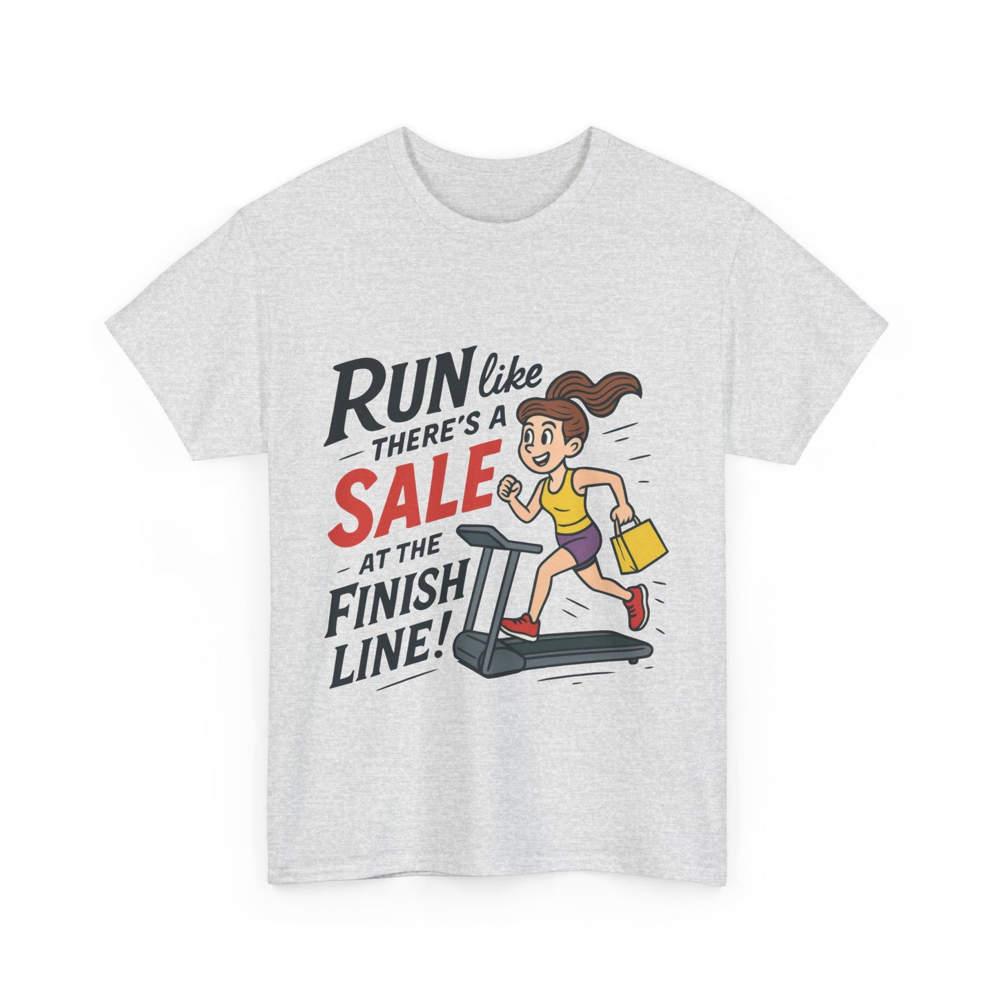 Motivational Fitness Tee, Workout Shirt, Funny Exercise Gym Top, Funny Shopping Tee, Treadmill Runner Shirt for Her,  run for sale tee