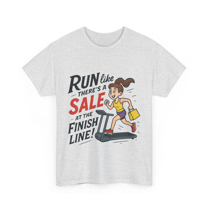 Motivational Fitness Tee, Workout Shirt, Funny Exercise Gym Top, Funny Shopping Tee, Treadmill Runner Shirt for Her,  run for sale tee