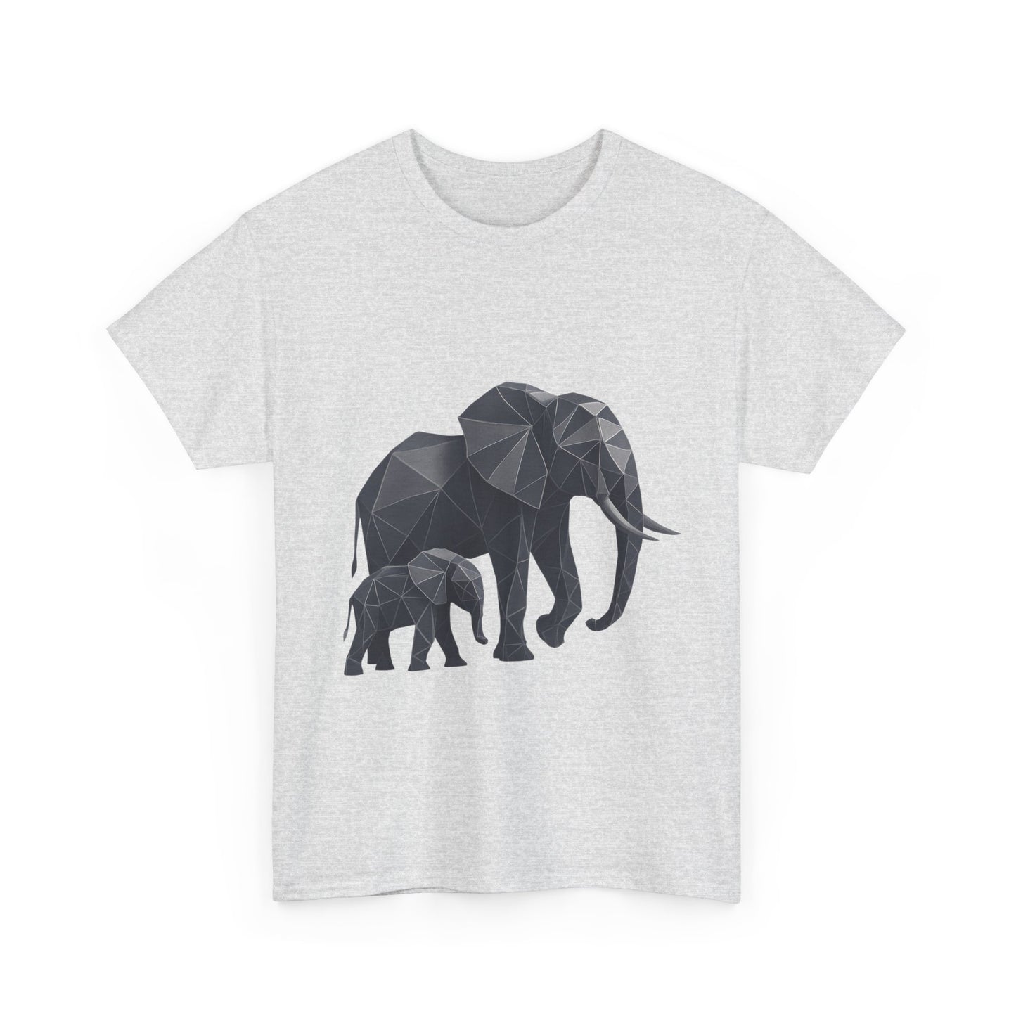 Geometric Elephant Tee - Minimalist Art Shirt, Nature Lover Gift, Animal Print T-Shirt, Unisex Cotton Tee, Eco-Friendly Wear