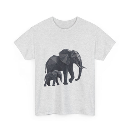 Geometric Elephant Tee - Minimalist Art Shirt, Nature Lover Gift, Animal Print T-Shirt, Unisex Cotton Tee, Eco-Friendly Wear