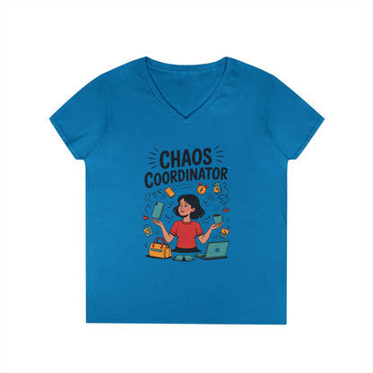 Chaos Coordinator Ladies' V-Neck T-Shirt, Funny Mom Shirt, Multitasking Mom Gift, Busy Mom Life Tee, Cute Mother's Day Gift for Mom