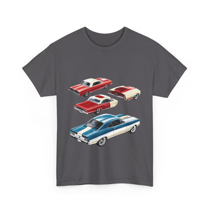 Vintage Muscle Car T-Shirt, Mens Cotton Tee with Retro American Classic Car Illustration, Gift for Car Lovers, Classic Car Graphic Tee