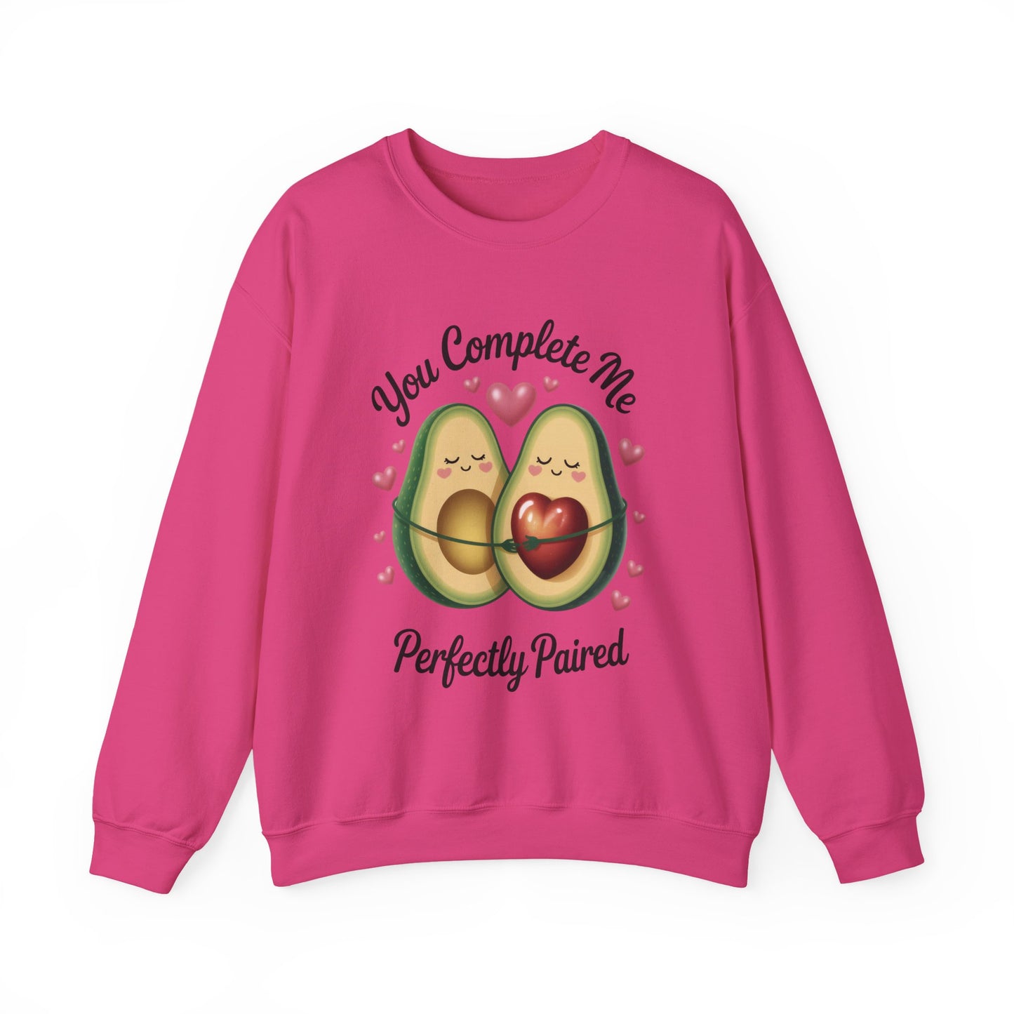 Cute Avocado Love Crewneck Sweatshirt, Sweatshirt for Couples, Perfect Gift for Valentines Day, Cozy Apparel, Avocado Lover Gift