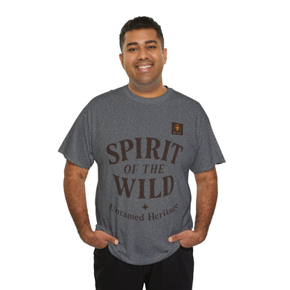 Spirit of the Wild Mens Heavy Cotton Tee, Nature Lover Gift, Outdoor Adventure Shirt, Unisex Tee, Casual Wear, Unique Graphic Apparel