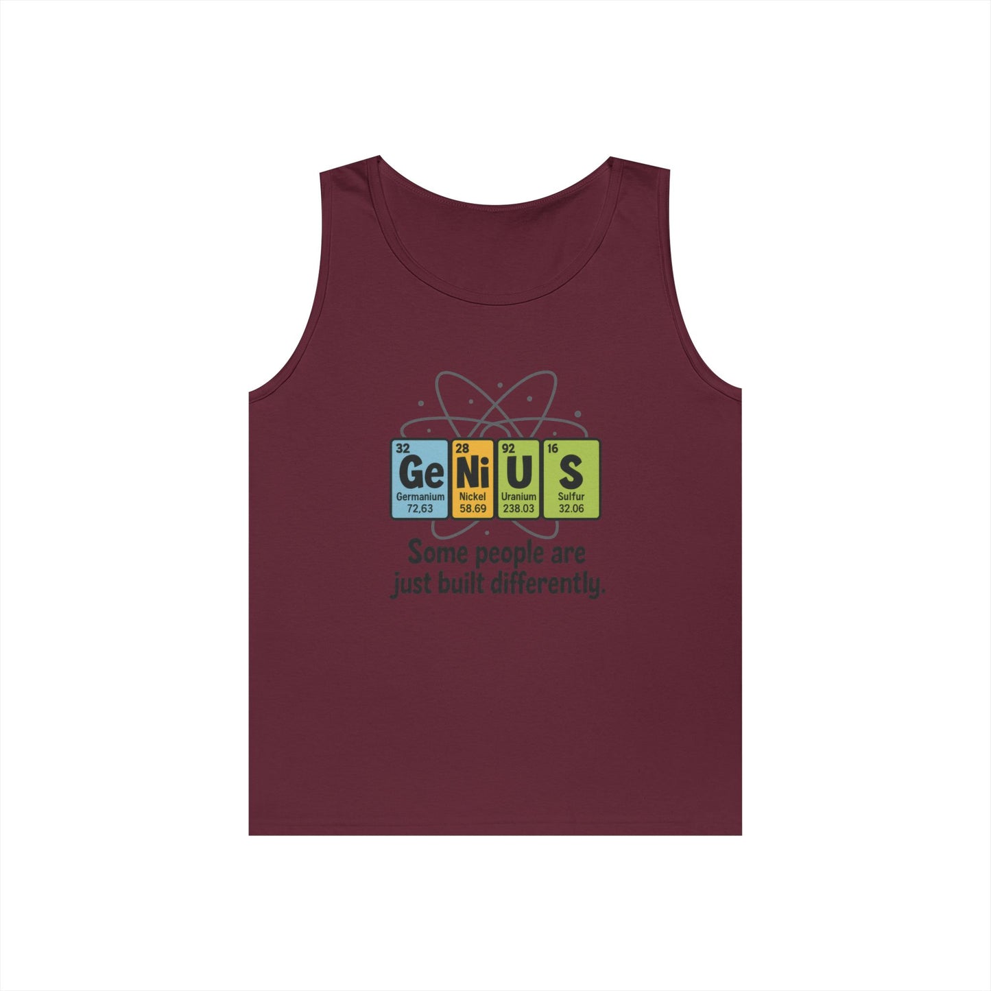 Funny Mens Genius Tank Top, Nerdy Humor Shirt, Periodic Table Shirt, Science Humor Tank, A Funny Gift for Science Lovers, Teachers