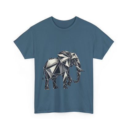 Geometric Elephant Tee - Minimalist Art Shirt, Nature Lover Gift, Animal Print T-Shirt, Unisex Cotton Tee, Eco-Friendly Wear