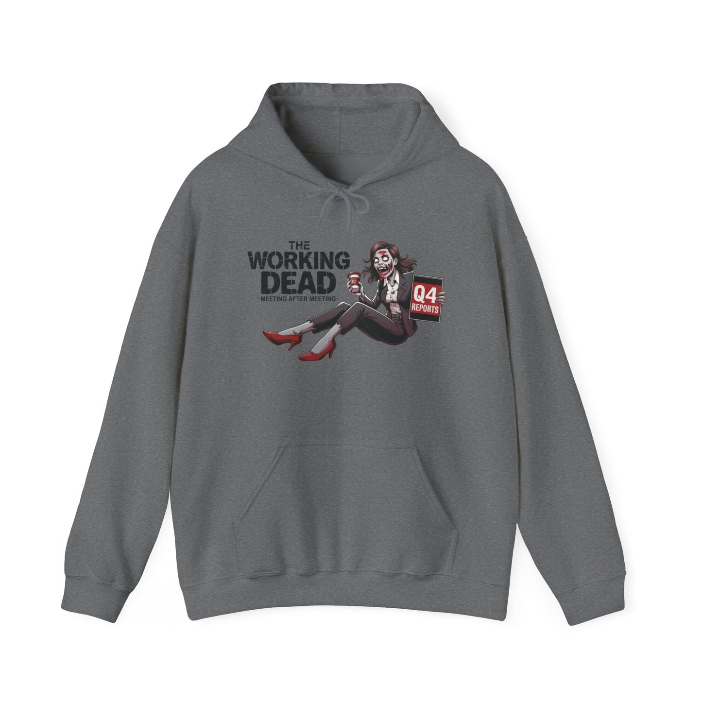The Working Dead Women's Zombie Hoodie, Funny Office Meeting Sweatshirt, Halloween Zombie Top, Halloween Work Top