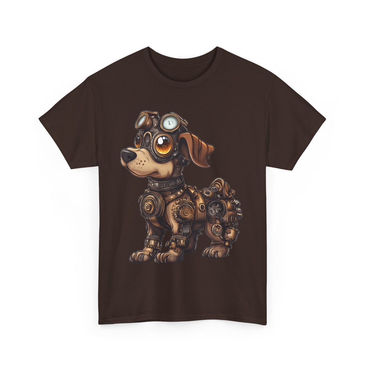 Cyberpunk Pup Design Mens Tee, Steampunk Dog Tee, Dog Lover Gift, Vintage Style, Fun Graphic Tee, Quirky Pet Apparel