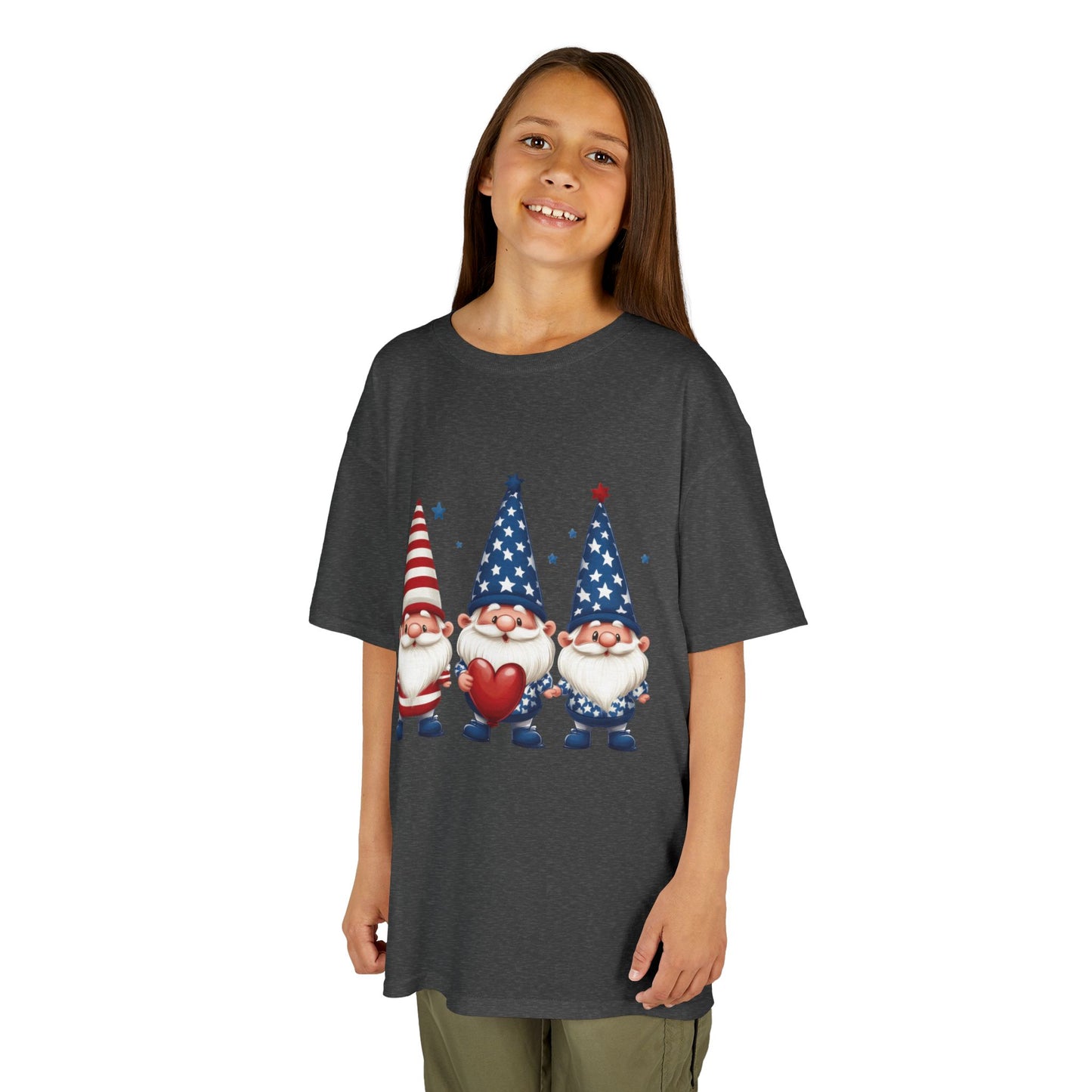 Patriotic Gnome Kids Tee, Cute 4th of July Shirt, Adorable Summer Outfit, Kids Casual Wear, Independence Day Gift