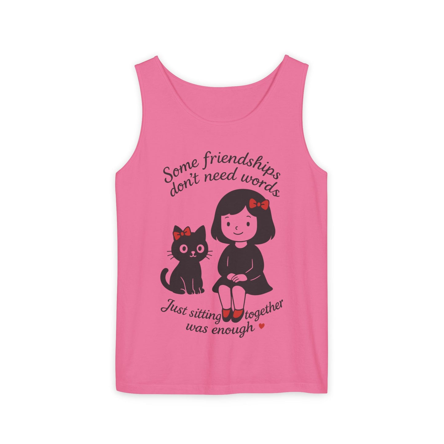 Friendship Tank Top, Cute Cat Lovers Gift, Womens Summer Apparel, Perfect for Casual Outings, Friendship Day, Cat Mom Tees
