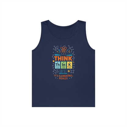 Think Tank Top for Men, Nerdy Chemistry Shirt, Periodic Table Funny Science Tank, Geeky STEM Gift for Him, Science Lovers Gift
