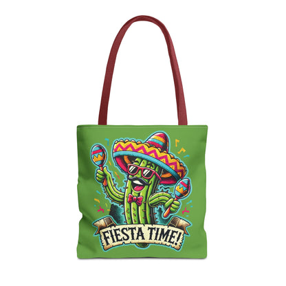 Fiesta Time Cactus Tote Bag, Funny Mexican Party Gift, Sombrero Maracas Print, Cinco de Mayo Bag, Summer Festival Tote, Beach Bag, Shopping