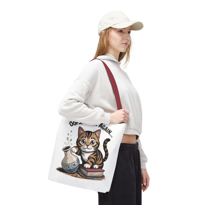Cat-Themed Tote Bag, "Oops, I Did It Again", Perfect Gift for Cat Lovers, Pet Owners, Birthday, or Everyday Use, Large Tote Bag, beach bag