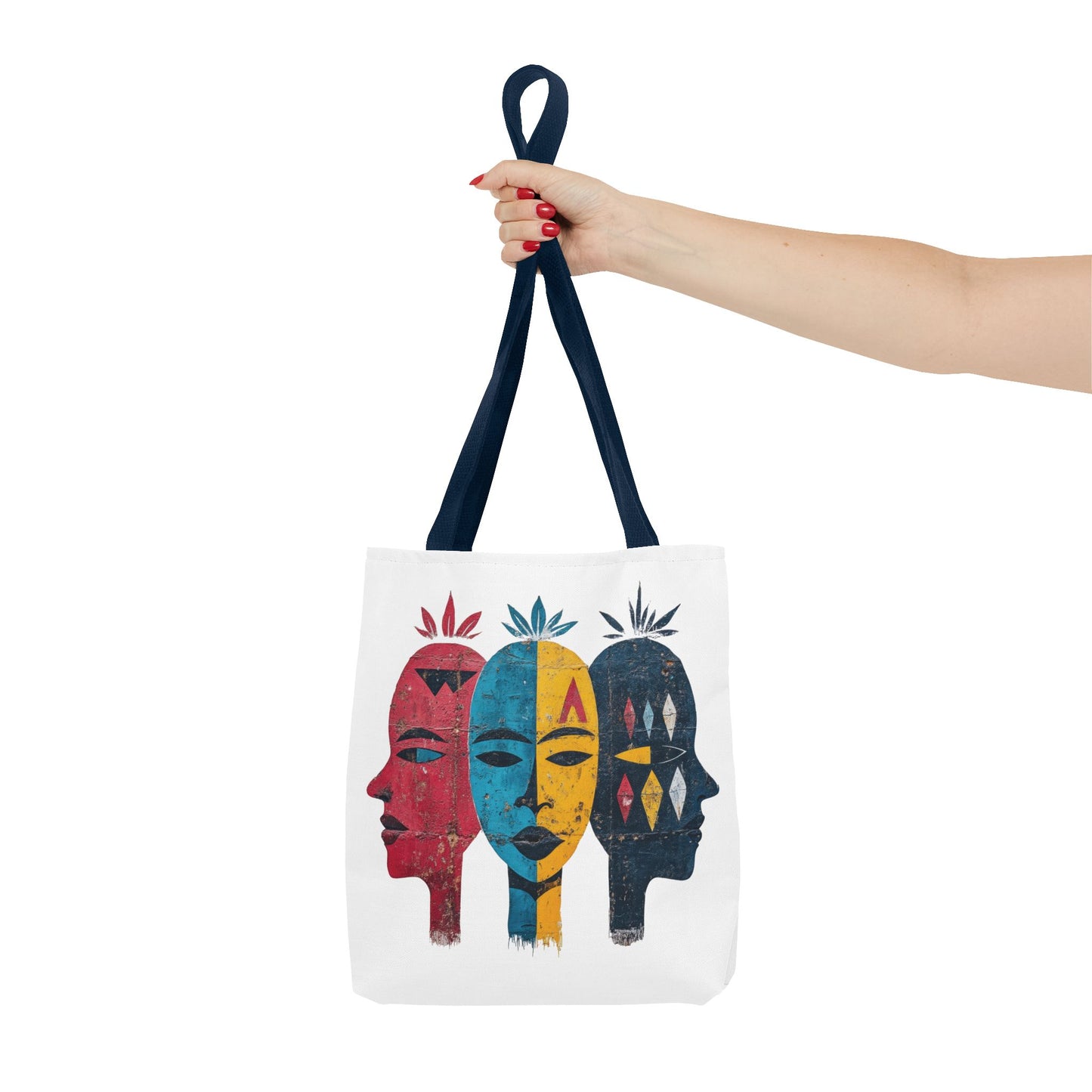 Artistic Tote Bag with Abstract Faces - Bohemian Style, Eco-Friendly Shopping Bag, Gift for Art Lovers, Unique Beach Bag, Festival Accessory