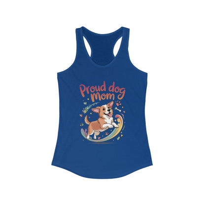 Proud Dog Mom Racerback Tank, Pet Lover Gift, Dog Owner Tee, Casual Workout Top, Funny Dog Mom Apparel, Summer Tank Top, Mothers Day Gift