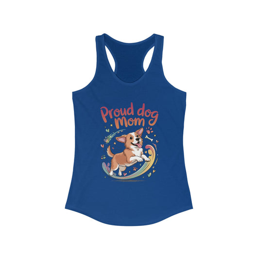 Proud Dog Mom Racerback Tank, Pet Lover Gift, Dog Owner Tee, Casual Workout Top, Funny Dog Mom Apparel, Summer Tank Top, Mothers Day Gift