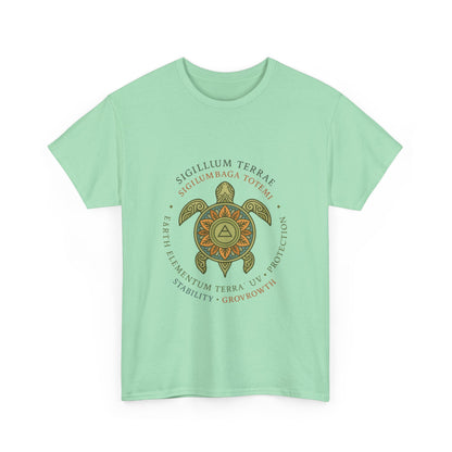 Earth Totem Turtle Unisex T-Shirt, Sigillum Terrae Symbol, Elemental Growth Unisex Tee, Spiritual UV Protection Shirt, Nature Symbol Gift