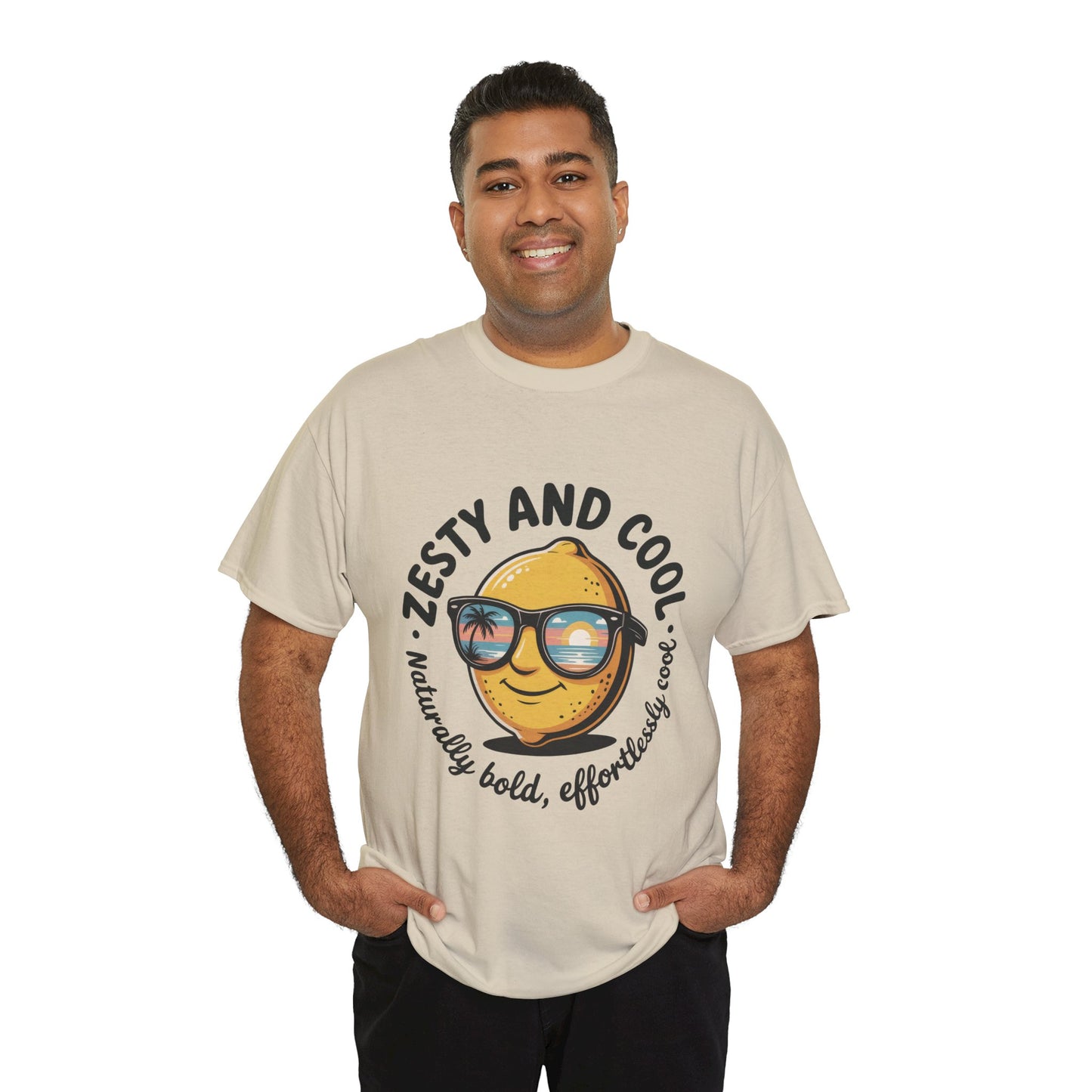 Zesty and Cool Mens Tee, Stylish Casual Shirt, Summer Outing Apparel, Fun Gift for Friends, Lemon Graphic T-Shirt, Birthday Present Idea
