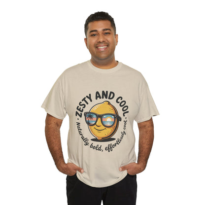 Zesty and Cool Mens Tee, Stylish Casual Shirt, Summer Outing Apparel, Fun Gift for Friends, Lemon Graphic T-Shirt, Birthday Present Idea