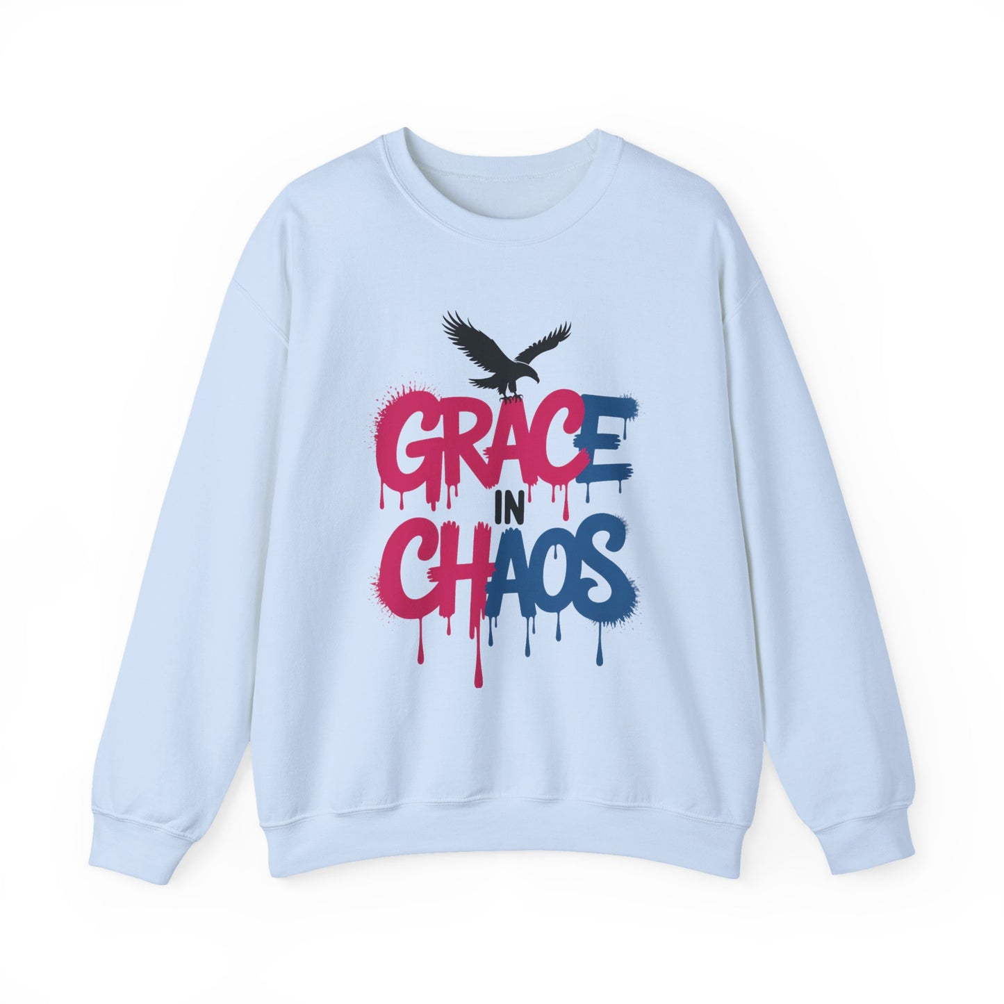 Women's Sweatshirt Grace in Chaos, Graffiti Dripping Street Art Pullover, Bold Urban Graphic