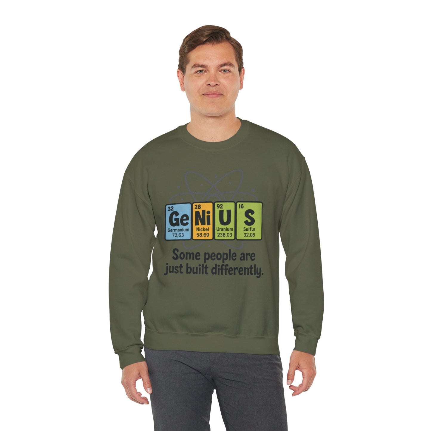 Funny Mens Genius Sweatshirt, Periodic Table Nerd Pullover, Smart Science Gift for Him, Genius Sweatshirt,  Science Lovers Gift