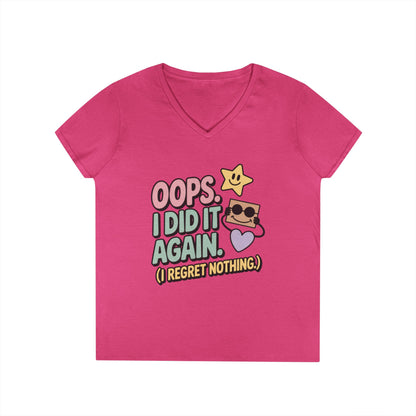 Oops! I Did It Again Ladies' V-Neck T-Shirt, Fun Casual Tee, Perfect Gift, Casual Statement Wear, Positive Message Women's T-Shirt