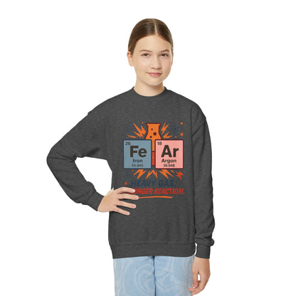 Youth Science Sweatshirt for Kids, Funny Chemistry Gift, Heavy Gas Reaction Crewneck, Science Class Apparel, Educational Sweater
