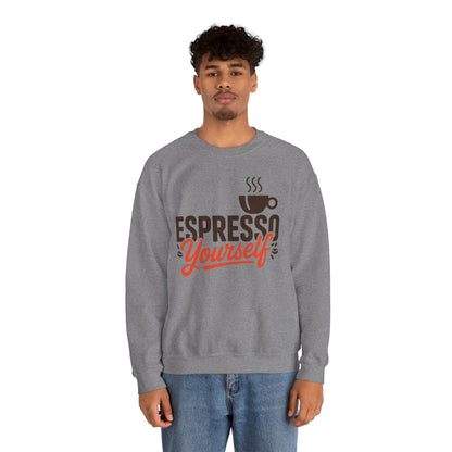 Men's Heavy Blend™ Crewneck Sweatshirt, Espresso Yourself Sweatshirt, Funny Coffee Lover Mens Crewneck, Cafe Lover Gift