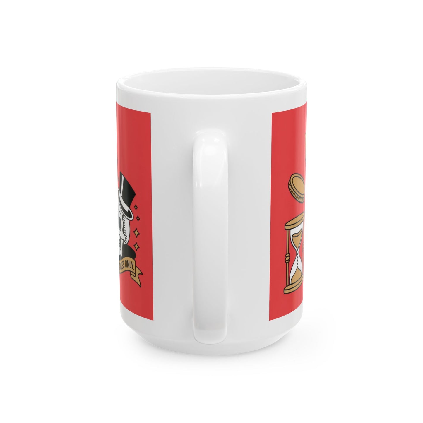 Roll Risk Repeat Poker Mug, Bold Tattoo Style Coffee Cup with Joker Card, Gambling Gift, Gothic Drinkware, Poker Lovers Mug