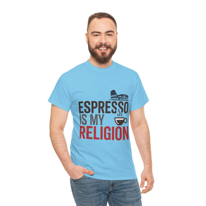 Espresso Is My Religion Coffee Rome Graphic Mens T-Shirt, Coffee Lover Gift