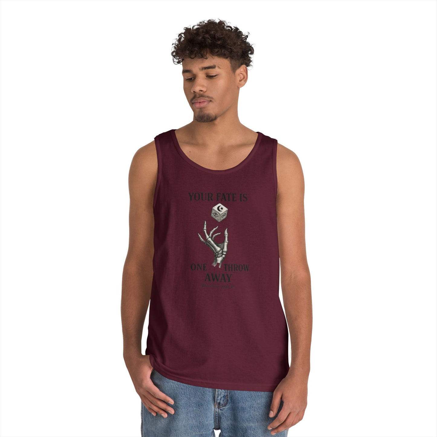 Your Fate Mens Tank Top, Skeleton Dice Graphic Tank, Trendy Gift for Gamers, Gambling Tee, Unique Quote Apparel, Workout Tank, Fitness Shirt