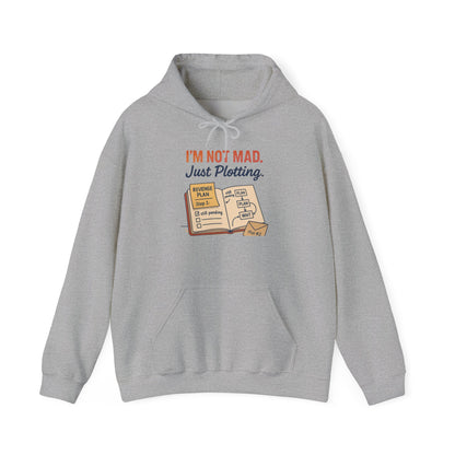 Funny Revenge Hoodie for Men, I'm Not Mad Just Plotting, Passive Aggressive Humor Sweatshirt, Funny Planning Hoodie