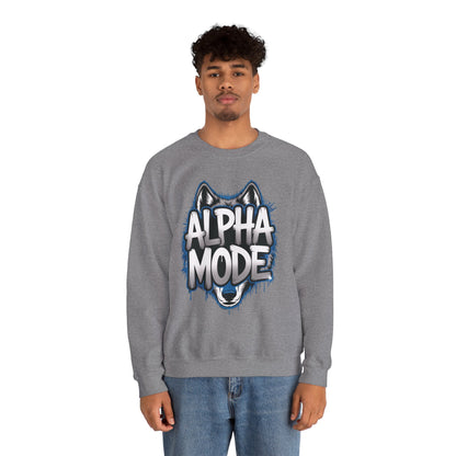 Mens Heavy Blend™ Crewneck Sweatshirt, Alpha Mode Mens Wolf Graphic Crewneck Sweatshirt
