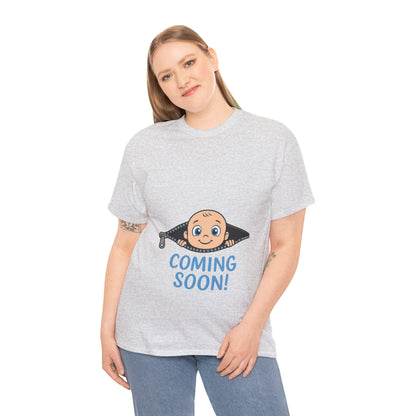 Coming Soon Maternity T-Shirt, Cute Baby Boy Pregnancy Announcement Shirt, Funny Expecting Mom Gift, Gender Reveal Tee, Baby Shower Top